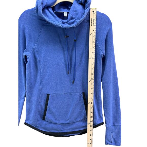 Athleta Pullover Womens XXS Blue Sentry Active Hoodie Sweatshirt Cowl Neck - Picture 6 of 12